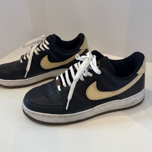 Nike Other - 🔥 “Nike Air Force 1 ‘Fig. 3’ Black Leather – Size 10 –‎ Peach/Fig Embroidery”